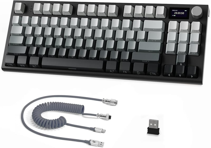Tastatură mecanică ATTACK SHARK K86 2.4G BT5.0 USB-C, 75% TKL 87 taste, ecran TFT 1.2, RGB, hot-swap TTC, QWERTY, negru