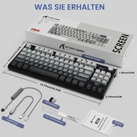 Tastatură mecanică ATTACK SHARK K86 2.4G BT5.0 USB-C, 75% TKL 87 taste, ecran TFT 1.2, RGB, hot-swap TTC, QWERTY, negru 9