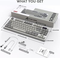 Tastatură mecanică ATTACK SHARK K86 2.4G BT5.0 USB C RGB 75% TKL 87 taste, afișaj TFT 1.2, hot swap TTC, gri 9