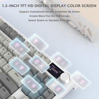 Tastatură mecanică ATTACK SHARK K86 2.4G BT5.0 USB C RGB 75% TKL 87 taste, afișaj TFT 1.2, hot swap TTC, gri 4