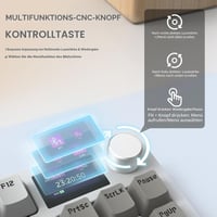 Tastatură mecanică ATTACK SHARK K86 2.4G BT5.0 USB C RGB 75% TKL 87 taste, afișaj TFT 1.2, hot swap TTC, gri 3