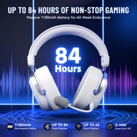 Bezdrôtový herný headset Attack Shark L30PRO, biely – 7.1 Surround, 50 mm bio menič, 2.4G/BT 5.3/káblové pripojenie, mikrofón s potlačením hluku, 84h výdrž batérie, PC/PS/Switch 6