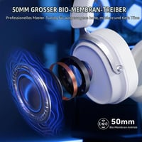 Bezdrôtový herný headset Attack Shark L30PRO, biely – 7.1 Surround, 50 mm bio menič, 2.4G/BT 5.3/káblové pripojenie, mikrofón s potlačením hluku, 84h výdrž batérie, PC/PS/Switch 4
