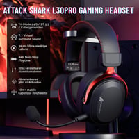 Bezdrôtové herné slúchadlá ATTACK SHARK L30PRO so 7.1 priestorovým zvukom a 50 mm meničmi 2