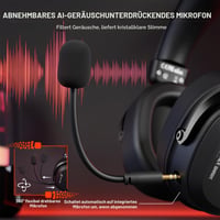 Bezdrôtové herné slúchadlá Attack Shark L30PRO – 7.1 Surround, 50mm bio-menič, 2.4G/BT 5.3/káblové pripojenie, odnímateľný mikrofón, 84h výdrž batérie, PC/PS/Switch, čierne 7