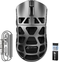 ATTACK SHARK R3PRO 46g Szuperkönyű Magnézium Gamer Egér, 8000Hz Vezeték Nélküli, 26000 DPI, PAW3395 Szenzor, 3 Csatlakozási Mód, Spirálkábel 1