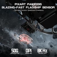 ATTACK SHARK R3PRO 46g Szuperkönyű Magnézium Gamer Egér, 8000Hz Vezeték Nélküli, 26000 DPI, PAW3395 Szenzor, 3 Csatlakozási Mód, Spirálkábel 5
