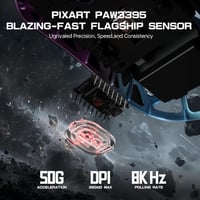 ATTACK SHARK R3PRO 46g Ultrakönnyű Gaming Egér 8000Hz Vezeték Nélküli, 26000 DPI 5