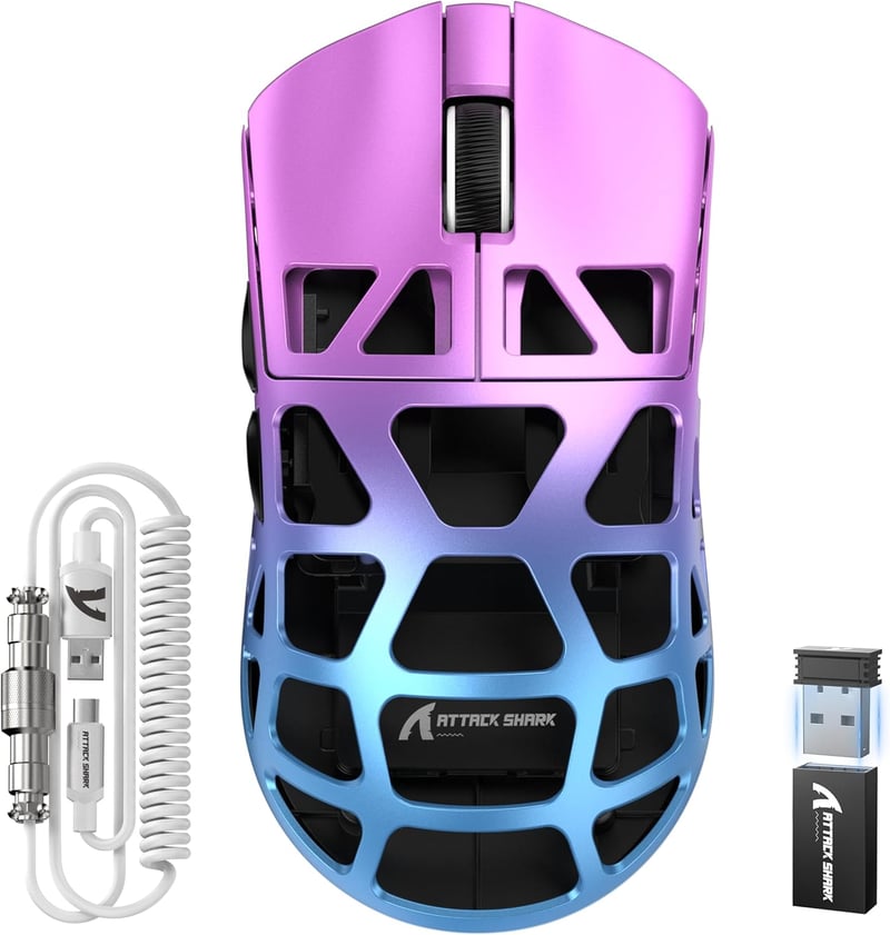 ATTACK SHARK R3PRO 46g Ultrakönnyű Gaming Egér 8000Hz Vezeték Nélküli, 26000 DPI