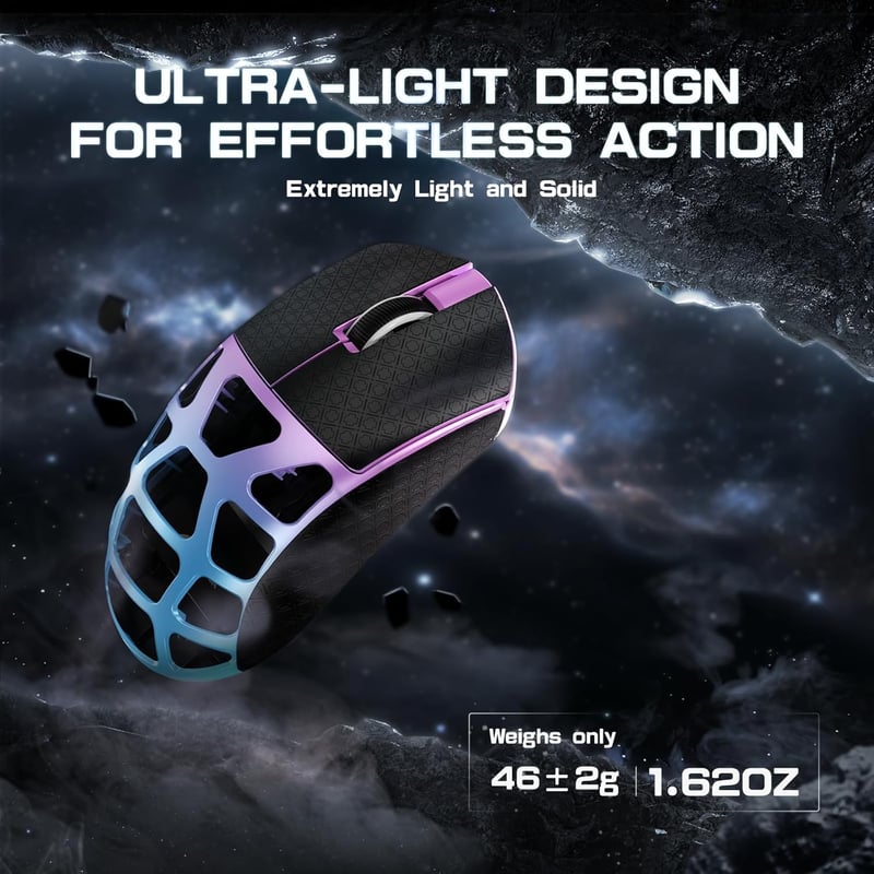 ATTACK SHARK R3PRO 46g Ultrakönnyű Gaming Egér 8000Hz Vezeték Nélküli, 26000 DPI