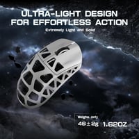 ATTACK SHARK R3PRO Szuperkönnyű Gamer Egér, 46g Magnézium Ötvözet, 8000Hz Vezeték Nélküli, 26000 DPI, Fehér, PC/Mac 4