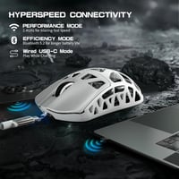 ATTACK SHARK R3PRO Szuperkönnyű Gamer Egér, 46g Magnézium Ötvözet, 8000Hz Vezeték Nélküli, 26000 DPI, Fehér, PC/Mac 6