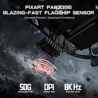 ATTACK SHARK R3PRO Ultrakönnyű Gamer Egér, 46g Magnézium Ház, 8000Hz Vezeték Nélküli, 26000 DPI, PAW3395 Szenzor, 3 Csatlakozási Mód, Spirál 5
