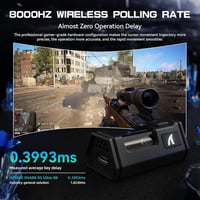 ATTACK SHARK R5 Ultra Szénszálas Vezeték Nélküli Gamer Egér, 39g Ultrakönnyű, 8000Hz Mintavétel, 42000DPI, Hármas Csatlakozás, Win/Mac - Feh 6