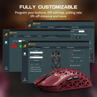 ATTACK SHARK R5 Ultra Szénszálas Vezeték Nélküli Gaming Egér, 39g Ultrakönnyű, 2.4G/Bluetooth/USB-C, 42000DPI, 8000Hz, Piros 7