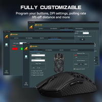 Herná myš ATTACK SHARK R5 Ultra, uhlíkové vlákna, ultraľahká 39 g, PAW3950MAX, 8 kHz, 42000 DPI, 2.4G/BT/USB-C, čierna 7