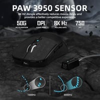 ATTACK SHARK R6 LIGHTSPEED Vezeték Nélküli Gamer Egér, 39G Ultrakönnyű, 8K Hz HyperSpeed, PAW3950 Szenzor, 42K DPI, E-Sport Játékokhoz, Prog 4