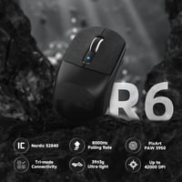 ATTACK SHARK R6 LIGHTSPEED Vezeték Nélküli Gamer Egér, 39G Ultrakönnyű, 8K Hz HyperSpeed, PAW3950 Szenzor, 42K DPI, E-Sport Játékokhoz, Prog 2