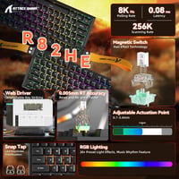 Herná klávesnica ATTACK SHARK R82 HE 8000Hz s funkciou Rapid Trigger, presnosť RT 0,005 mm, magnetické spínače, RGB, 75 %, Snap Tap, PC/Mac, čierna 2