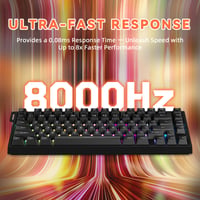 Herná klávesnica ATTACK SHARK R82 HE 8000Hz s funkciou Rapid Trigger, presnosť RT 0,005 mm, magnetické spínače, RGB, 75 %, Snap Tap, PC/Mac, čierna 4
