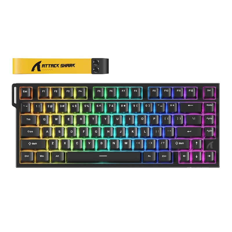 Herná klávesnica ATTACK SHARK R82 HE 8000Hz s funkciou Rapid Trigger, presnosť RT 0,005 mm, magnetické spínače, RGB, 75 %, Snap Tap, PC/Mac, čierna