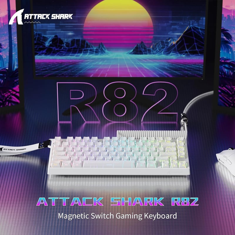 ATTACK SHARK R82 Vezetékes 75% Gaming Billentyűzet Mágneses Kapcsolóval, 8K Hz, RGB Háttérvilágítás