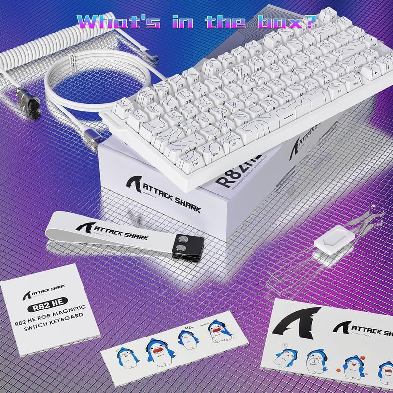 ATTACK SHARK R82 Vezetékes 75% Gaming Billentyűzet Mágneses Kapcsolóval, 8K Hz, RGB Háttérvilágítás