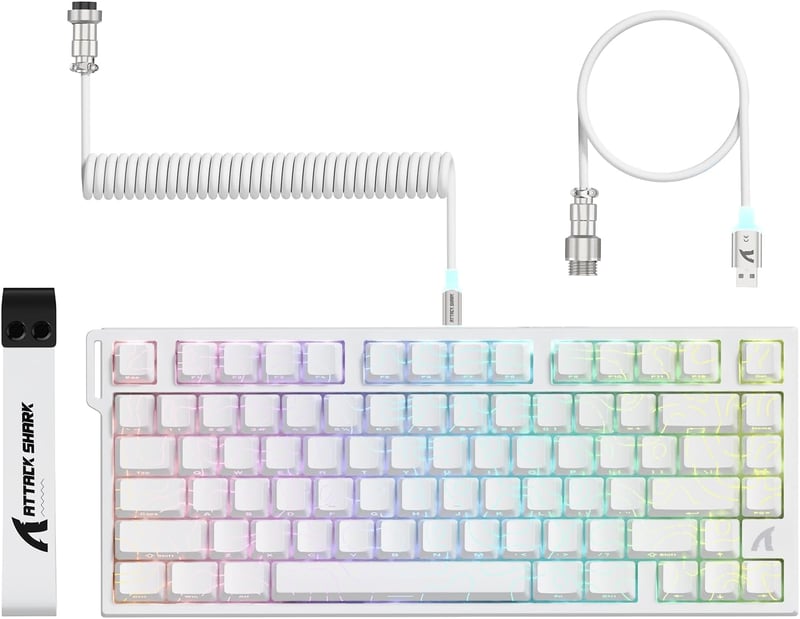 ATTACK SHARK R82 Vezetékes 75% Gaming Billentyűzet Mágneses Kapcsolóval, 8K Hz, RGB Háttérvilágítás