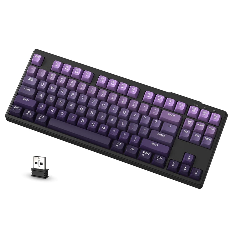 ATTACK SHARK X FREEWOLF M87 80% bežična gaming tipkovnica, 4000 mAh - ljubičasta