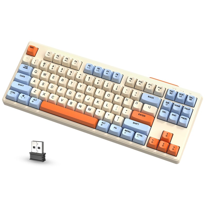 ATTACK SHARK X FREEWOLF M87 80% Bežična Membranska Gaming Tipkovnica, TKL RGB Mehanički Osjećaj, 4000mAh, Bluetooth/2.4GHz, Mac/Win -