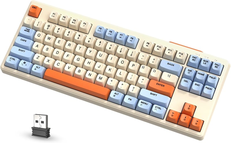 ATTACK SHARK X FREEWOLF M87 80% Vezeték nélküli Membrán Gamer Billentyűzet, TKL RGB Mechanikus Érzetű, 4000mAh, Bluetooth/2.4GHz, Mac/Win - 