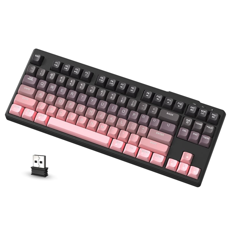 ATTACK SHARK X FREEWOLF M87 80% bezdrôtová membránová herná klávesnica TKL RGB 4000mAh – ostružinová