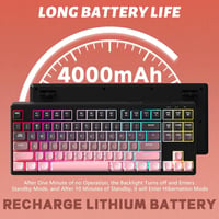 ATTACK SHARK X FREEWOLF M87 80% Wireless Gamer Billentyűzet RGB, TKL, Membrános, 4000mAh, Fekete 6