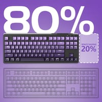 ATTACK SHARK X FREEWOLF M87 80% Wireless Gamer Billentyűzet RGB, TKL Mechanikus Érzet, 4000mAh Akkumulátor, Szilent, Szőlő Lila - Grape Purple 7