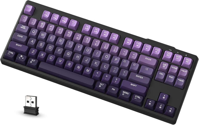 ATTACK SHARK X FREEWOLF M87 80% Wireless Gamer Billentyűzet RGB, TKL Mechanikus Érzet, 4000mAh Akkumulátor, Szilent, Szőlő Lila - Grape Purple
