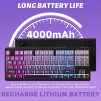 ATTACK SHARK X FREEWOLF M87 80% Wireless Gamer Billentyűzet RGB, TKL Mechanikus Érzet, 4000mAh Akkumulátor, Szilent, Szőlő Lila - Grape Purple 6