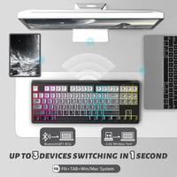ATTACK SHARK X FREEWOLF M87 Wireless Gaming Billentyűzet 80% TKL RGB Mechanikus Érzet SA PBT Fekete 3