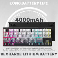 ATTACK SHARK X FREEWOLF M87 Wireless Gaming Billentyűzet 80% TKL RGB Mechanikus Érzet SA PBT Fekete 6