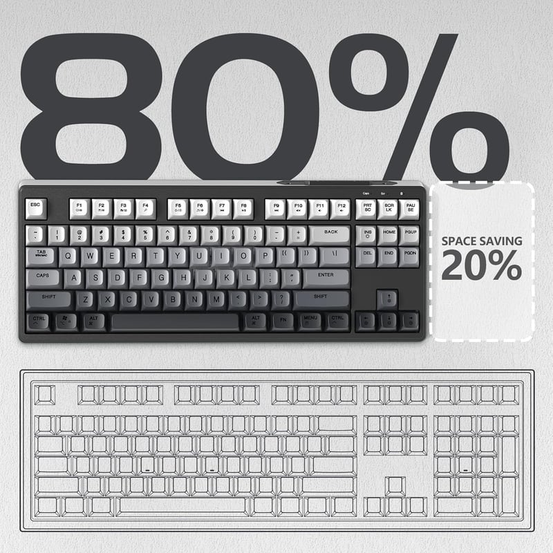 ATTACK SHARK X FREEWOLF M87 Wireless Gaming Billentyűzet 80% TKL RGB Mechanikus Érzet SA PBT Fekete