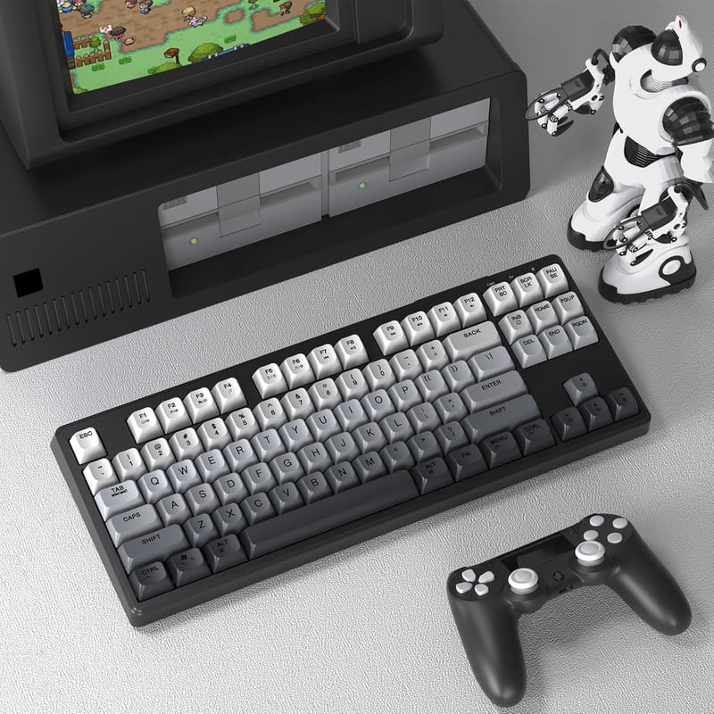 ATTACK SHARK X FREEWOLF M87 Wireless Gaming Billentyűzet 80% TKL RGB Mechanikus Érzet SA PBT Fekete