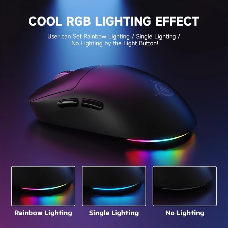 ATTACK SHARK X Magic-Refiner G6 Wireless Gaming Egér 72g Könnyű 24000 DPI RGB LED PC/Mac - black