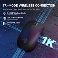 ATTACK SHARK X Magic-Refiner G6 Wireless Gaming Egér 72g Könnyű 24000 DPI RGB LED PC/Mac - black 2