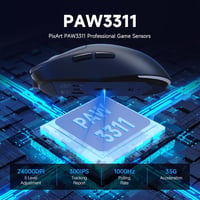 ATTACK SHARK X Magic-Refiner G6 Wireless Gaming Egér 72g Könnyű 24000 DPI RGB LED PC/Mac - black 4