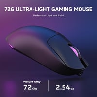 ATTACK SHARK X Magic-Refiner G6 Wireless Gaming Egér 72g Könnyű 24000 DPI RGB LED PC/Mac - black 5