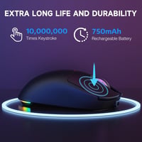 ATTACK SHARK X Magic-Refiner G6 Wireless Gaming Egér 72g Könnyű 24000 DPI RGB LED PC/Mac - black 7