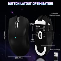 ATTACK SHARK X11 SE vezeték nélküli gamer egér, PixArt PAW3311 játékérzékelő, BT/2.4G vezeték nélküli/vezetékes, 22000 DP 8