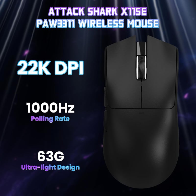 ATTACK SHARK X11SE 63g Wireless Gaming Egér PAW3311 Szenzor 22000 DPI