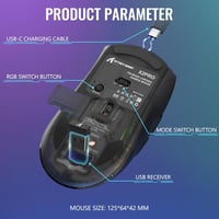 ATTACK SHARK X2 Pro Vezeték Nélküli Gamer Egér Töltőállomással - Halk, 3 Módú (BT5.0/2.4G/Type-C), 4000 DPI RGB, Átlátszó Ház, PC/MAC - 2-black 9