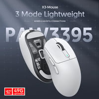 Ultraľahká herná myš ATTACK SHARK X3 49g, senzor PixArt PAW3395, bezdrôtové BT/2.4G a káblové pripojenie, 26000 DPI, 200 hodín výdrž batérie, biela 6