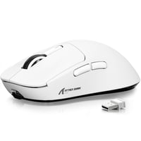 Ultraľahká herná myš ATTACK SHARK X3 49g, senzor PixArt PAW3395, bezdrôtové BT/2.4G a káblové pripojenie, 26000 DPI, 200 hodín výdrž batérie, biela 1